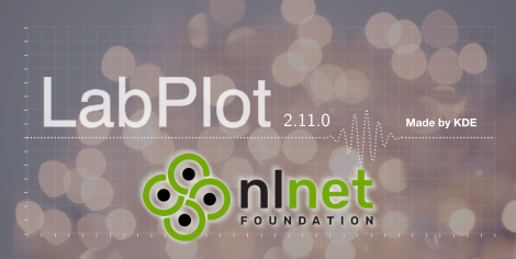 LabPlot splash screen with added NLnet logo