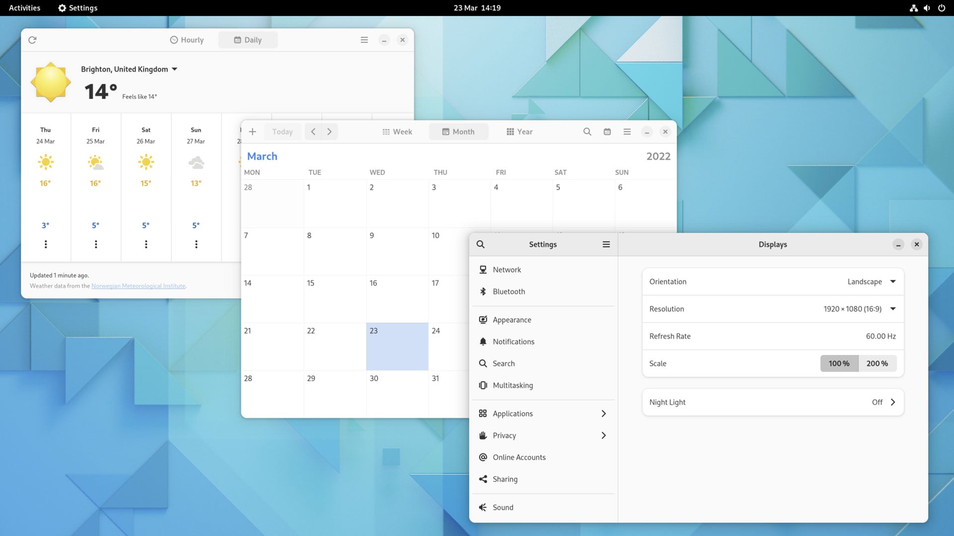 This is the GNOME desktop