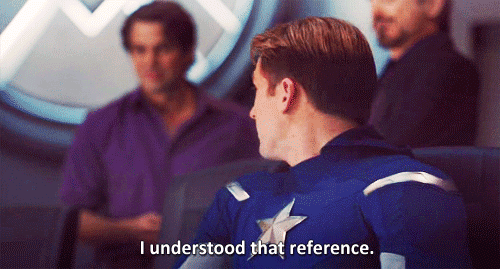 meme template still from captain america with the subtitle 'i understood that reference'
