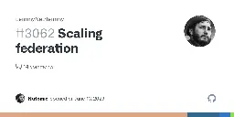 Scaling federation · Issue #3062 · LemmyNet/lemmy