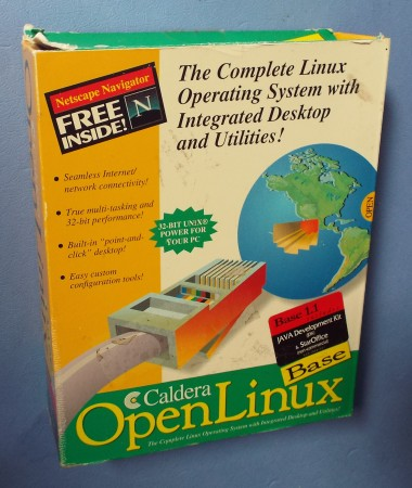 Photo of the cardboard packaging for Caldera OpenLinux