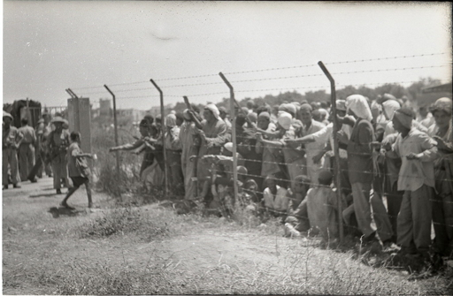 Photograph of a (presumed) POW camp for Arabs in occupied Palestine, dated July 1948. I was startled immediately upon examining it, for reasons which you can hopefully deduce on your own.