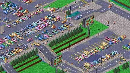 In this satirical city builder, your goal is to convert walkable cities into parking lots and use propaganda to convince everyone it's what they want