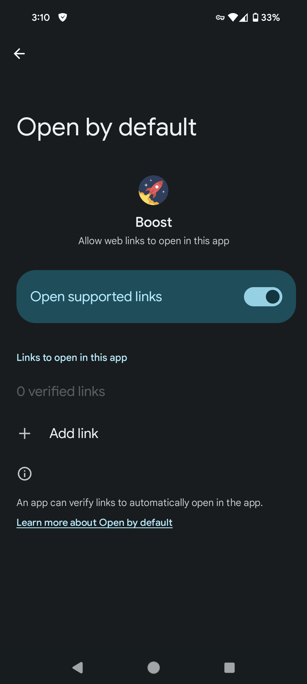 Screenshot of Android Settings for Lemmy V1.0.12 default links