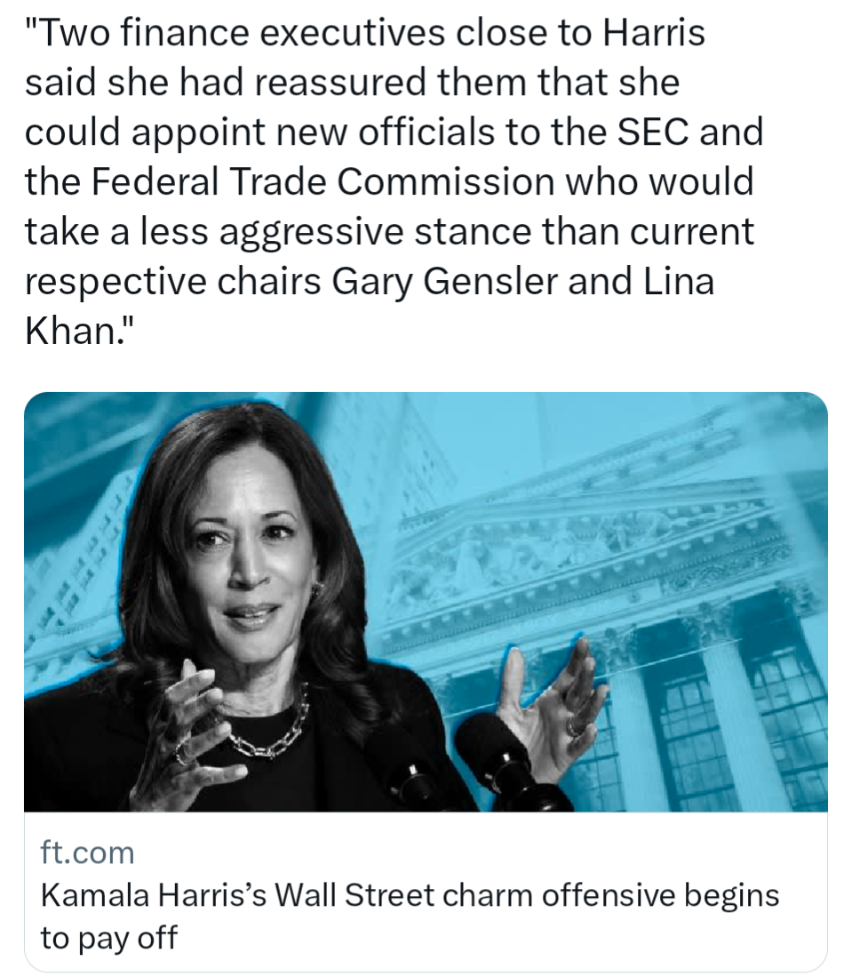 Kamala plans to get rid of FTC chairs