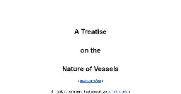 A Treatise on the Nature of Vessels - Table of Contents