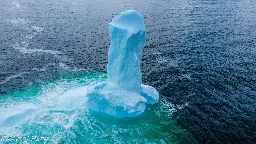 Giant phallus-shaped iceberg floating in Conception Bay surprises residents of Dildo, Canada