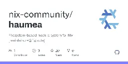 GitHub - nix-community/haumea: Filesystem-based module system for Nix [maintainer=@figsoda]