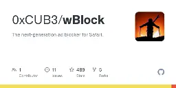 GitHub - 0xCUB3/wBlock: The next-generation ad blocker for Safari.