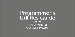 Programmer’s Utilities Guide recreation