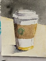 Disposable coffee cup, watercolor