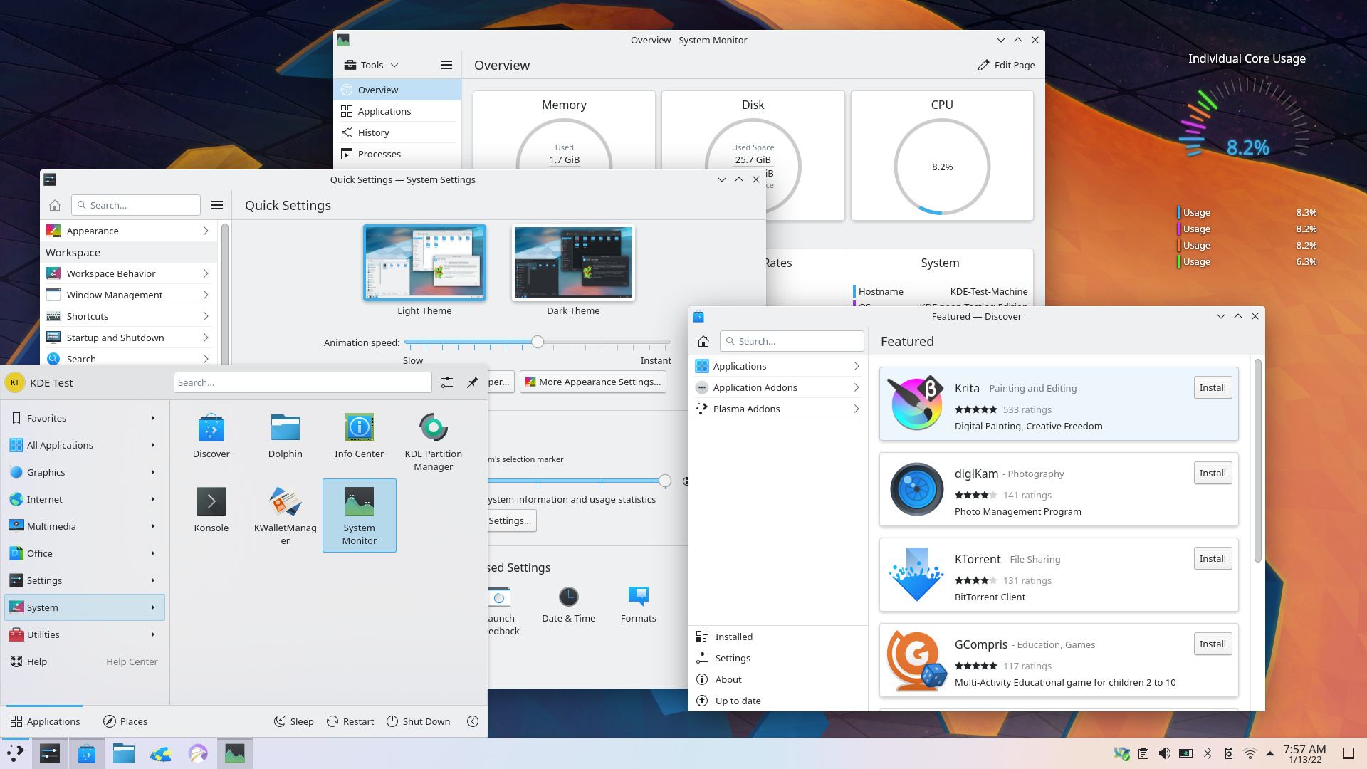 This is the KDE desktop