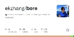 GitHub - ekzhang/bore: 🕳 bore is a simple CLI tool for making tunnels to localhost