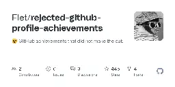 GitHub - Flet/rejected-github-profile-achievements: 😵 GitHub achievements that did not make the cut.