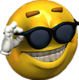 :big-cool: an emoticon wearing sunglasses making a humorous face