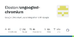 GitHub - ungoogled-software/ungoogled-chromium: Google Chromium, sans integration with Google