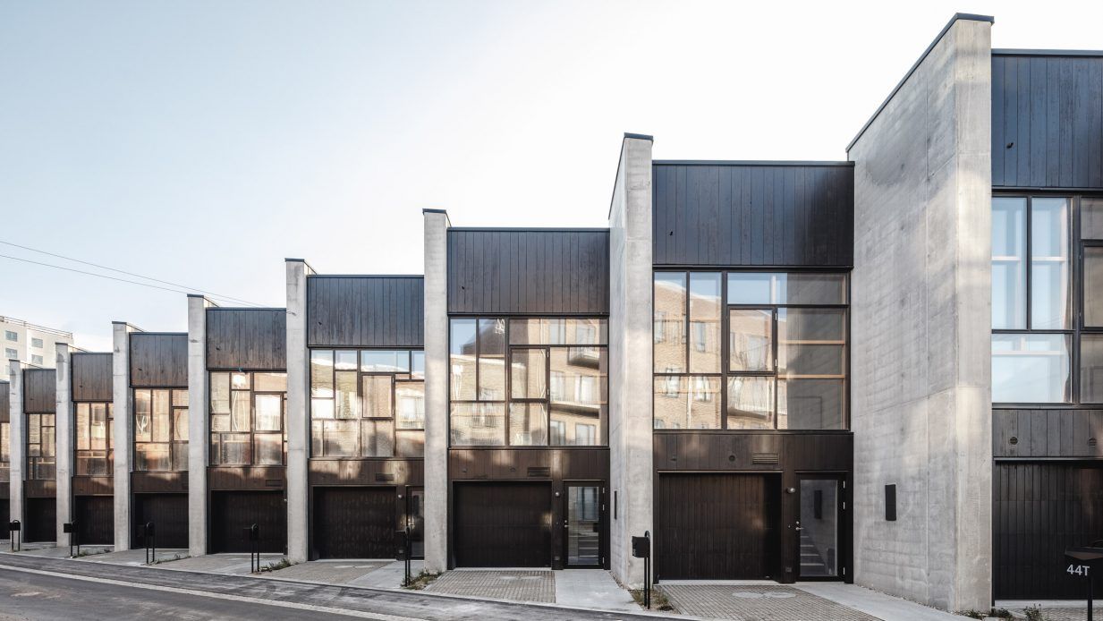 Upcycle Studios: Townhouses made with recycled materials in Copenhagen, Denmark. Built by Lendager Group.